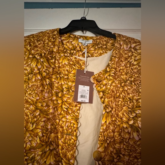 NWT Kika Vargas /Target Jacket
Yellow Floral Print Collarless
Slit Pockets - Picture 4 of 11